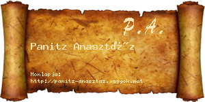 Panitz Anasztáz névjegykártya